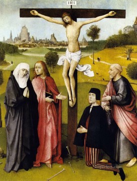  14 Obras - crucifixión con un donante 1485 Hieronymus Bosch